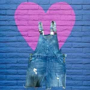 Betty & Veronica Denim Overalls with short cut